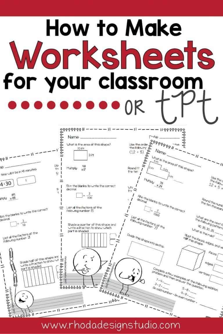 How to Make Rigorous Math Worksheets: Printables for Your Classroom