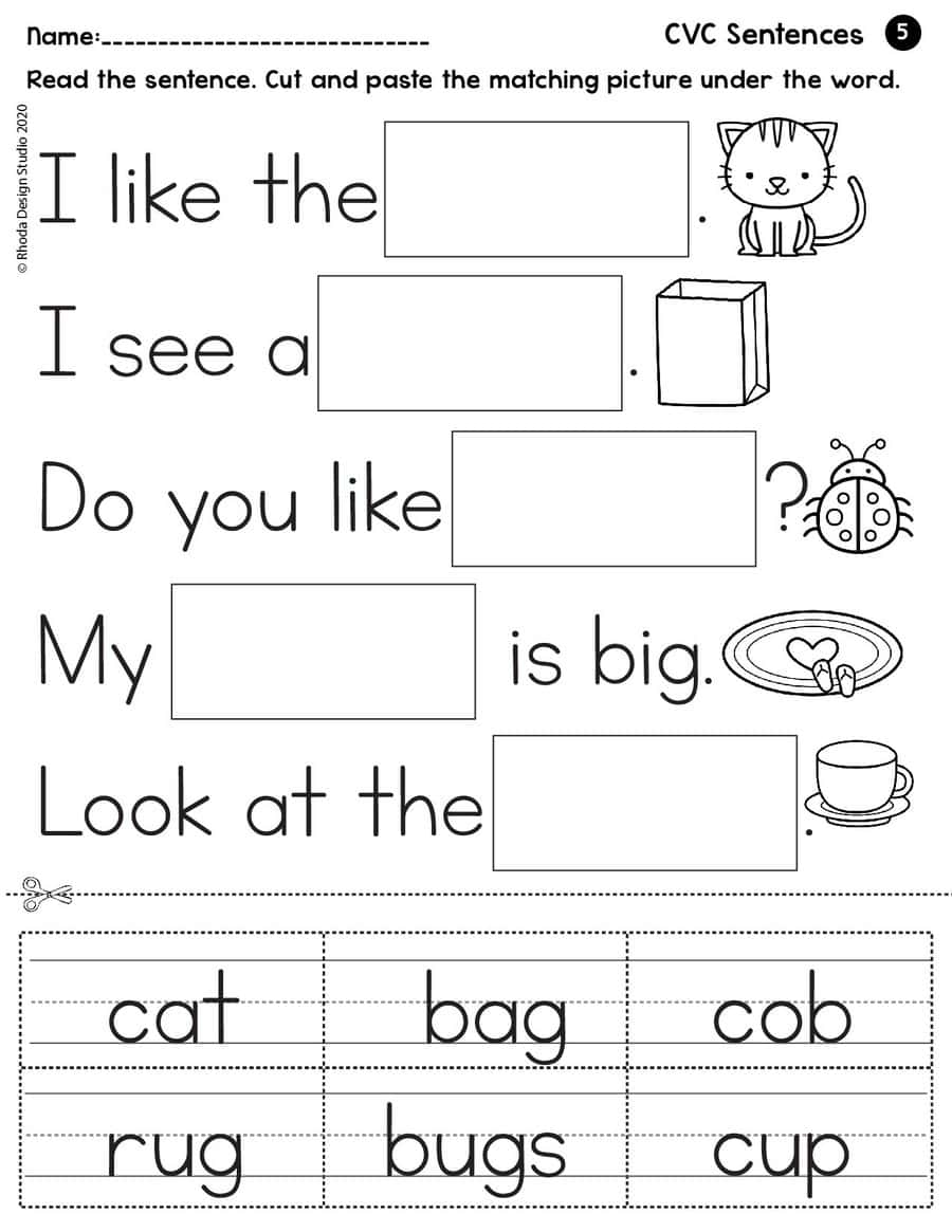 I Can Read CVC Sentences: 10 Free Reading Worksheets