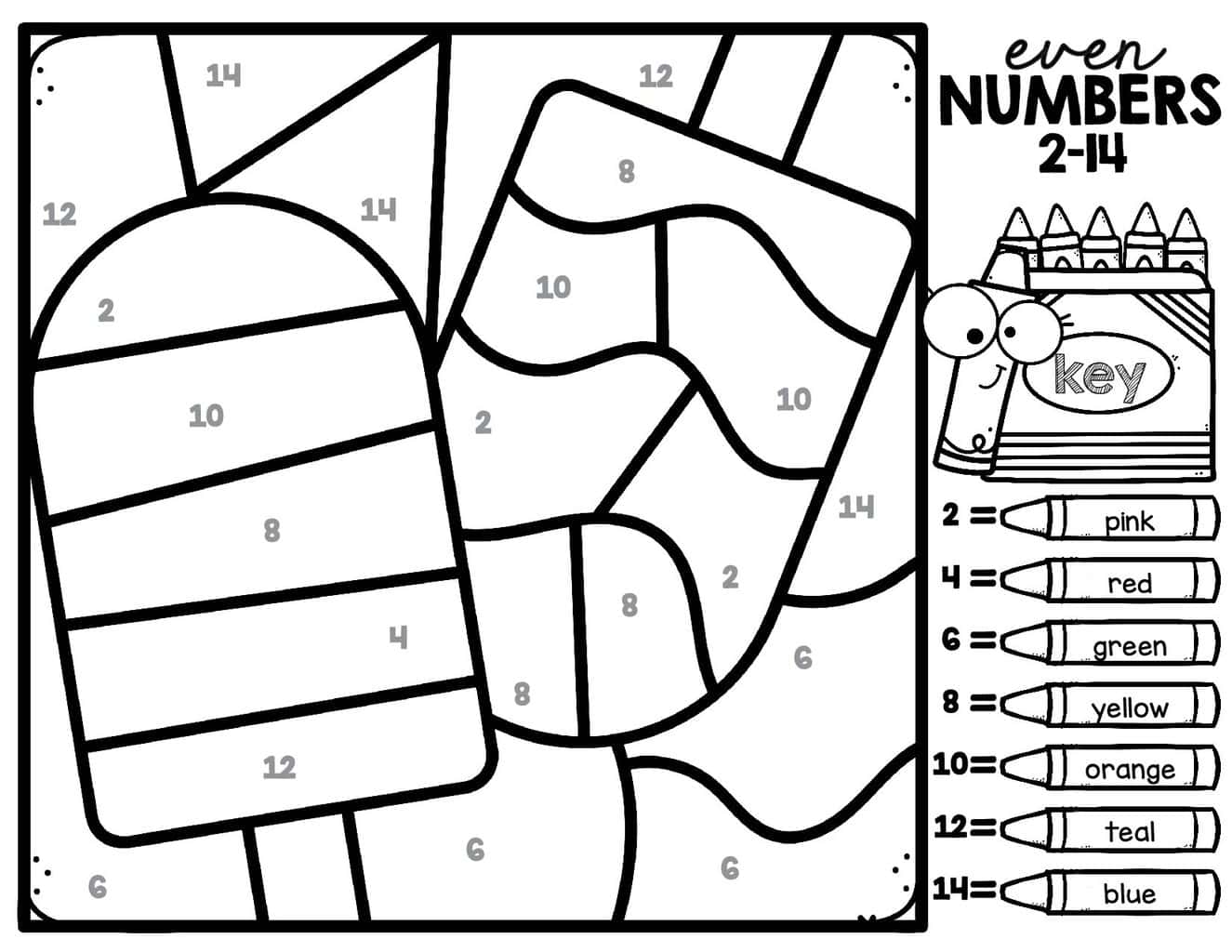 20 Free Summer Color by Number Worksheets