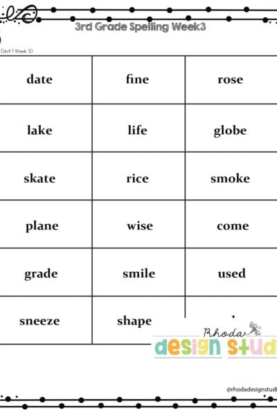 3rd Grade Spelling List-03