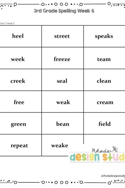 3rd Grade Spelling List-06