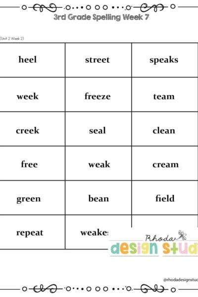 3rd Grade Spelling List-07