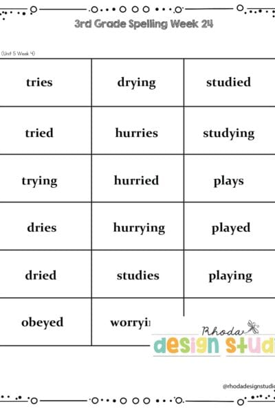 3rd Grade Spelling List-24