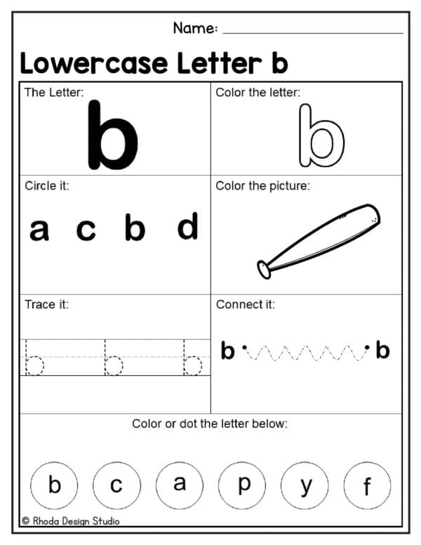 alphabet-lowercase-worksheet_Letter B