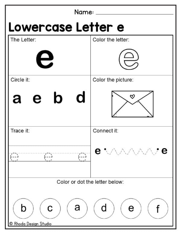 alphabet-lowercase-worksheet_Letter E