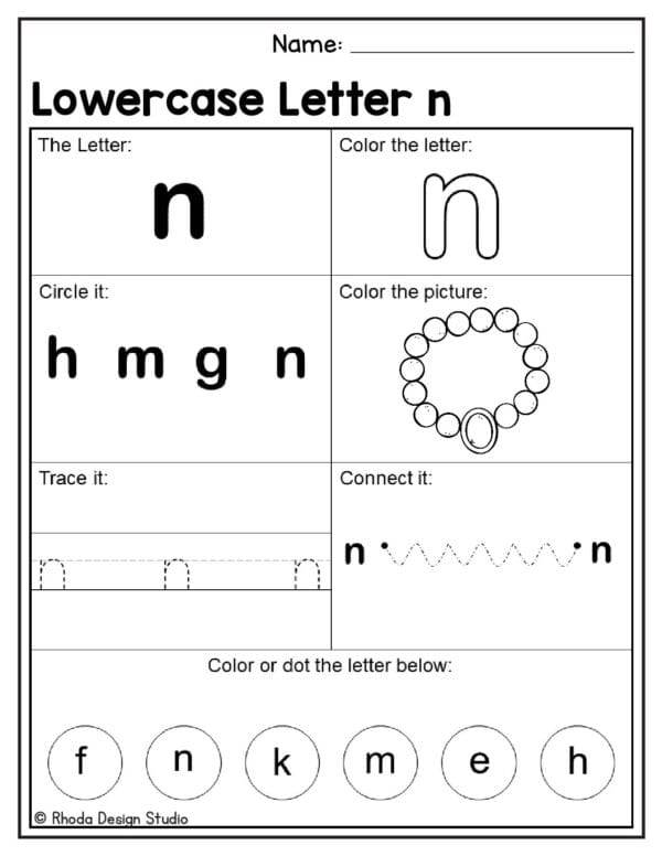 alphabet-lowercase-worksheet_Letter N