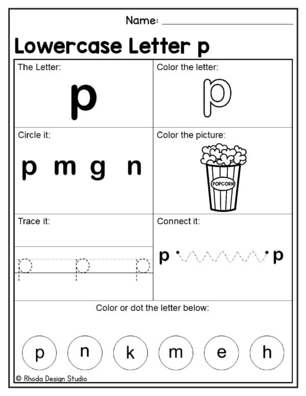 alphabet-lowercase-worksheet_Letter P