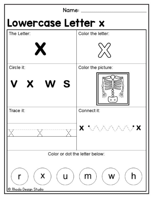 alphabet-lowercase-worksheet_Letter X