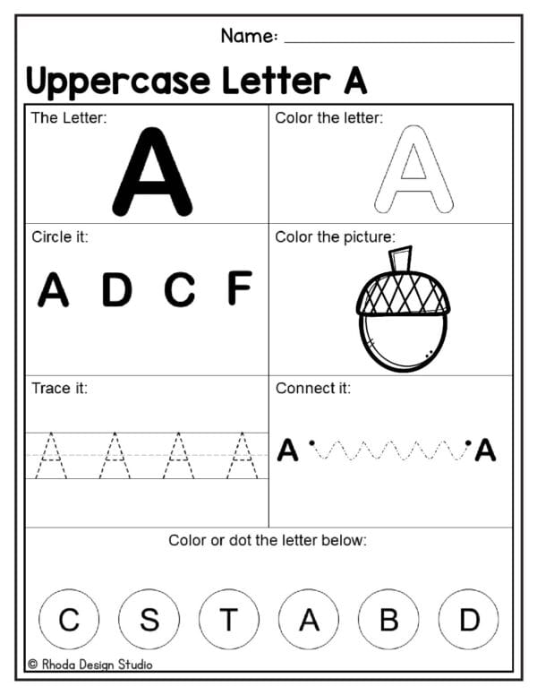 alphabet-uppercase-worksheet_Letter A