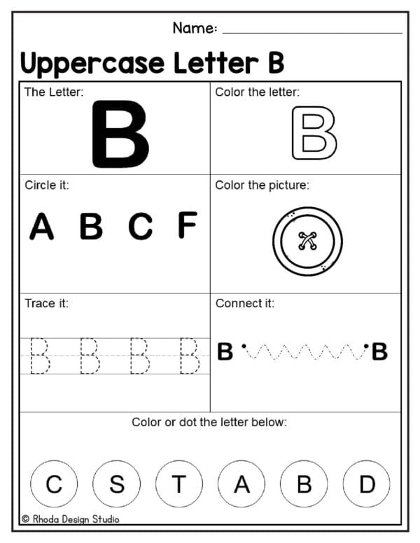 alphabet-uppercase-worksheet_Letter B