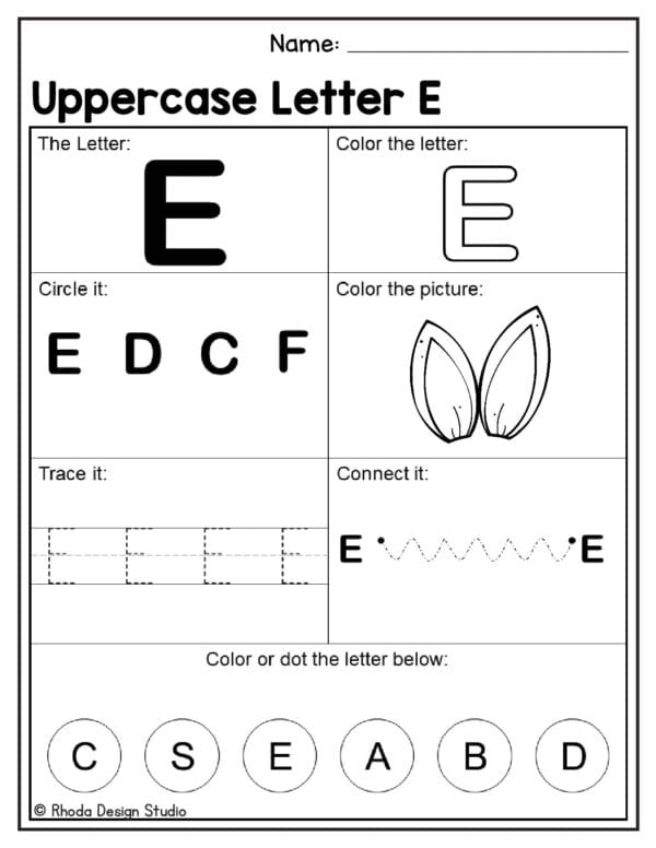 alphabet-uppercase-worksheet_Letter E