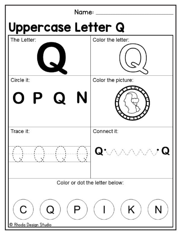 alphabet-uppercase-worksheet_Letter Q