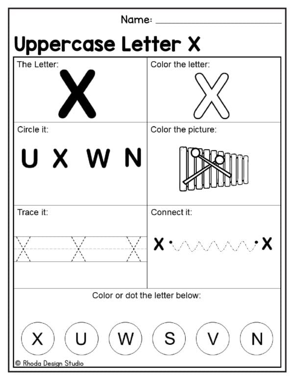 alphabet-uppercase-worksheet_Letter X