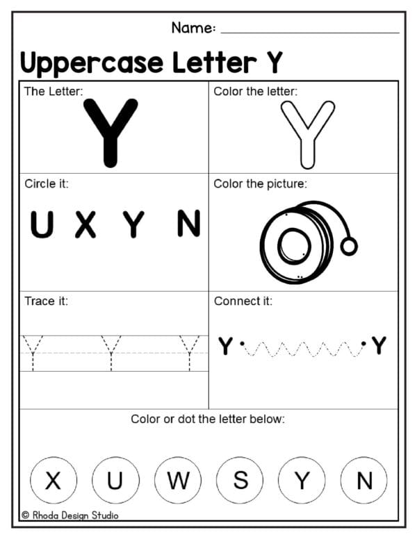 alphabet-uppercase-worksheet_Letter Y