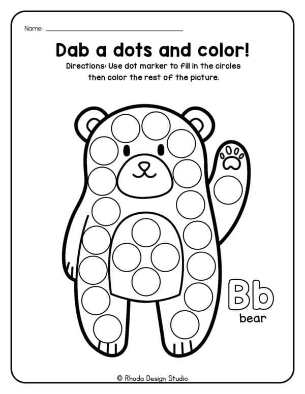 dot-marker-animals_Letter B