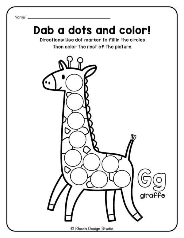 dot-marker-animals_Letter G