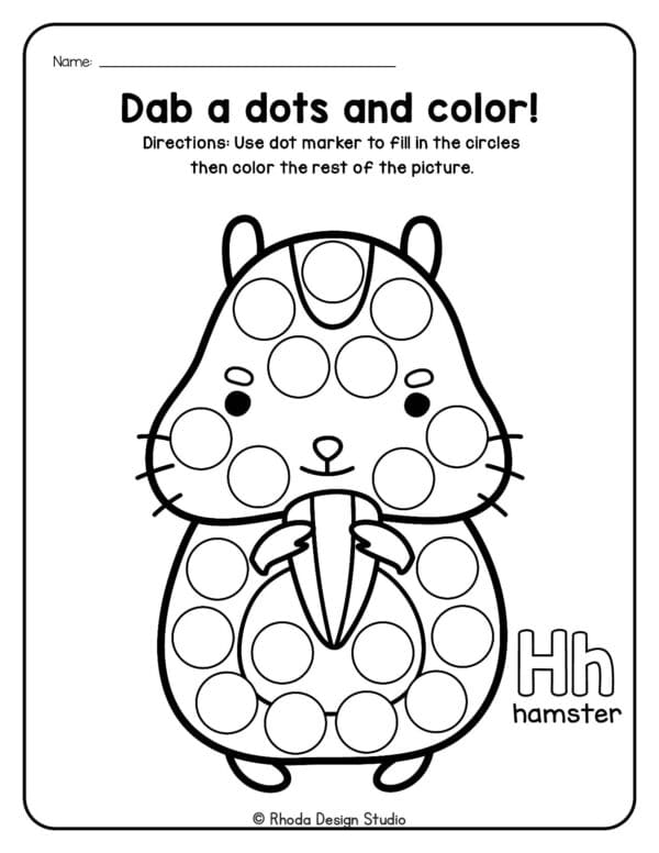 dot-marker-animals_Letter H