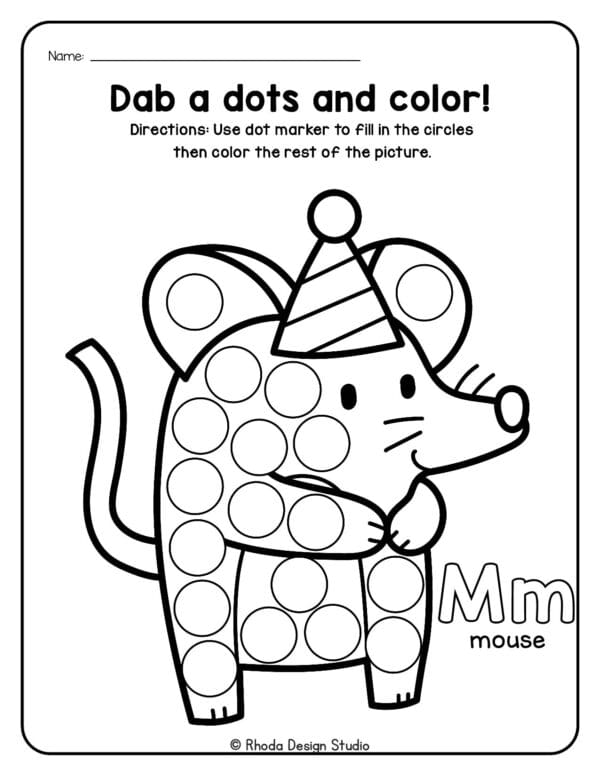 dot-marker-animals_Letter M