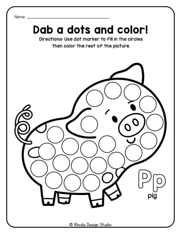 dot-marker-animals_Letter P