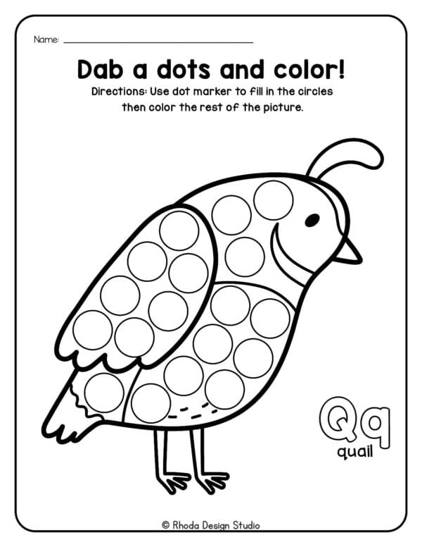 dot-marker-animals_Letter Q