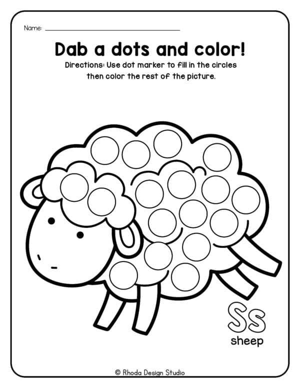 dot-marker-animals_Letter S