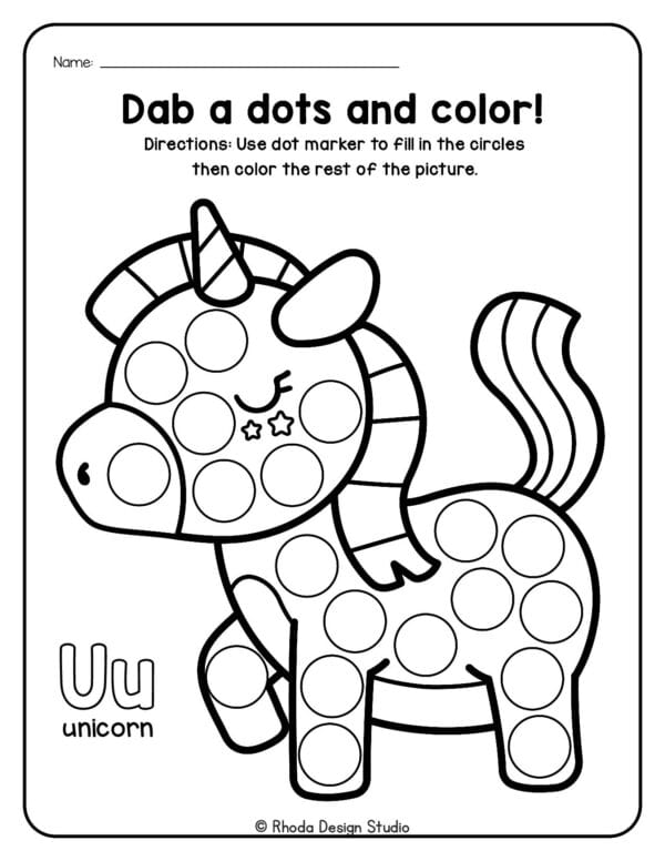 dot-marker-animals_Letter U