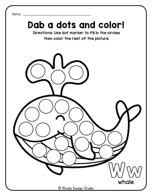 dot-marker-animals_Letter W