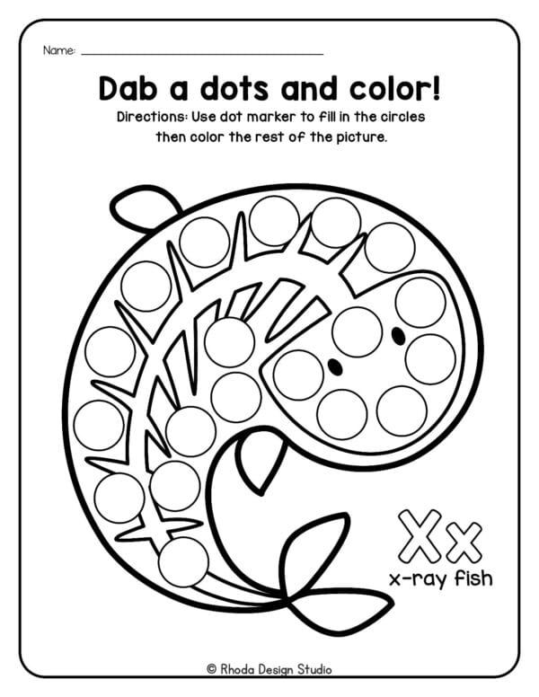 dot-marker-animals_Letter X