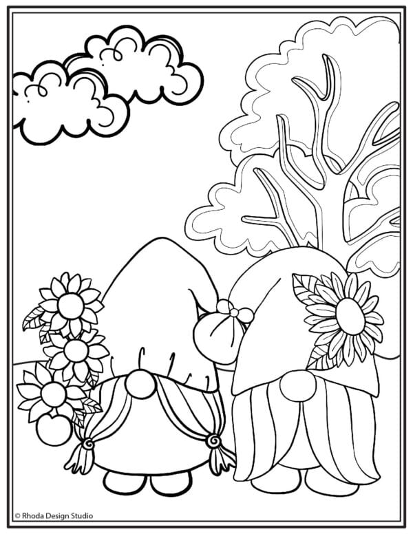 fall-coloring-pages_gnome-couple