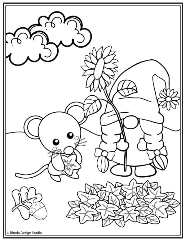 fall-coloring-pages_gnome-mouse-friends