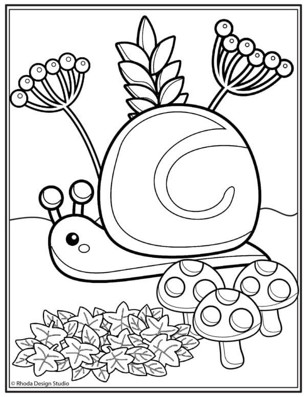 fall-coloring-pages_snail-leaves